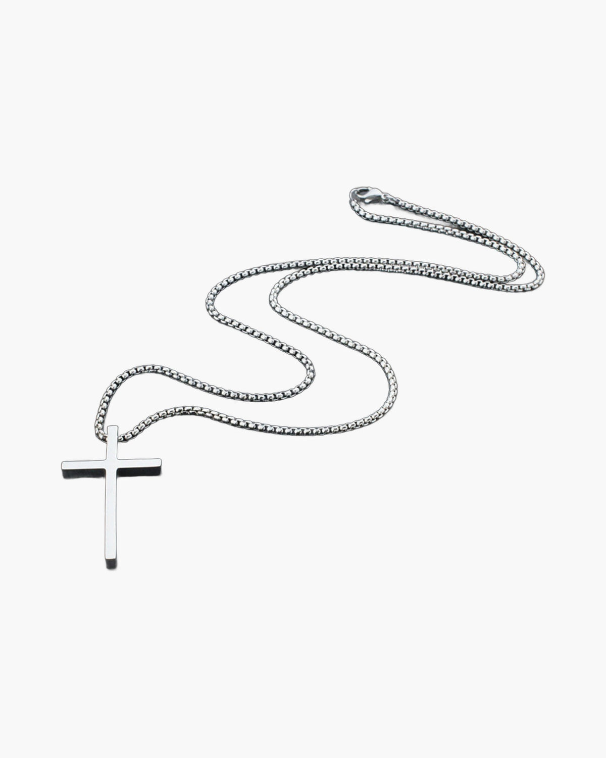 Stainless Steel Cross Pendant Necklace in silver, gold, and black finishes view 7