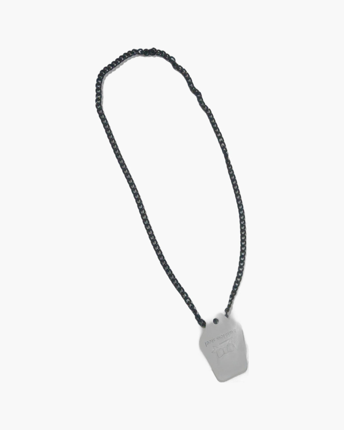 Stainless Steel Curb Chain Necklace on black mannequin view 5