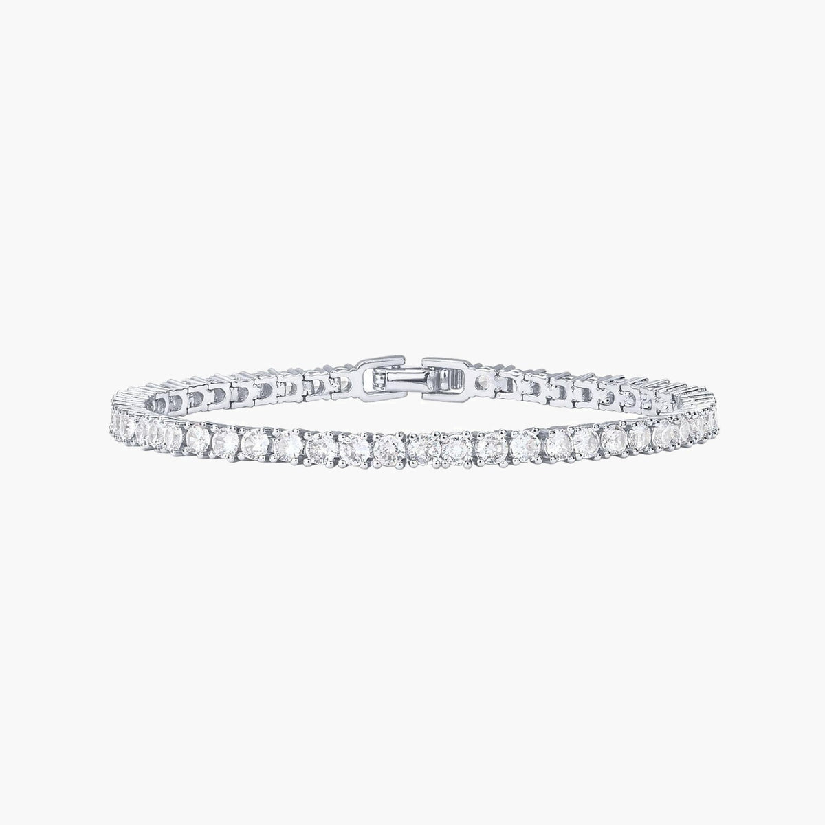 Stainless Steel CZ Tennis Bracelet gold-tone with clear stones view 2