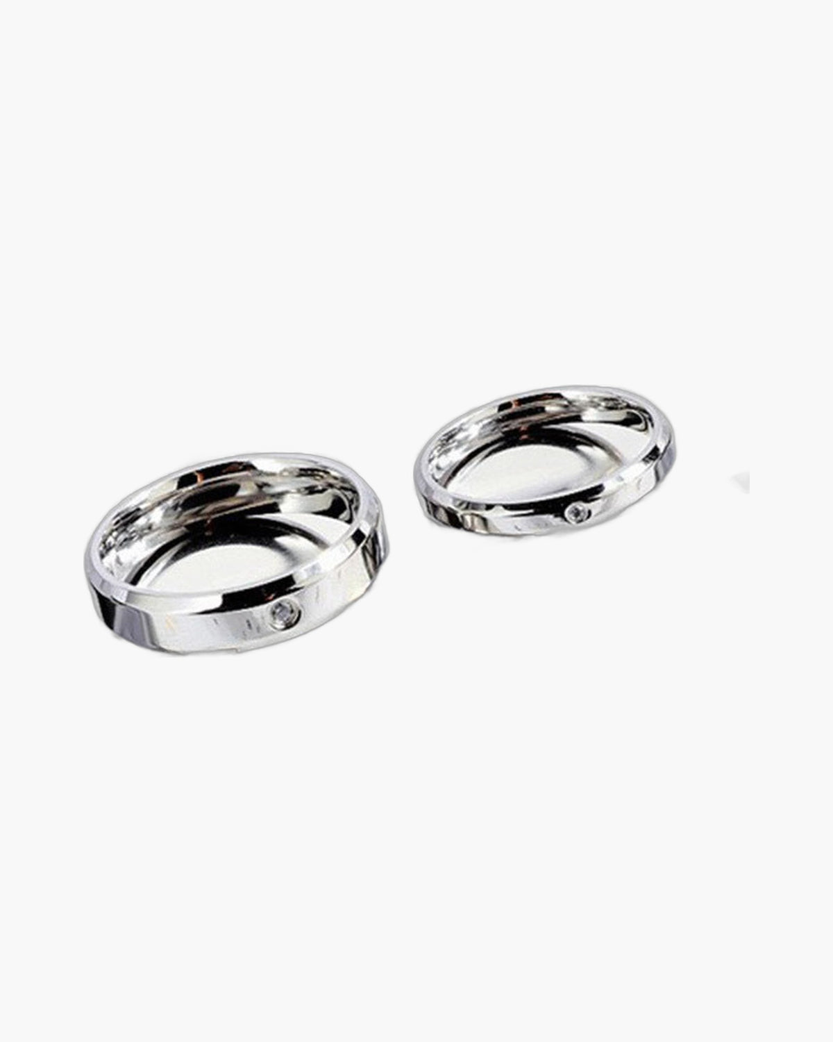 Stainless Steel Inlaid Cubic Zirconia Ring, polished silver-tone view 4
