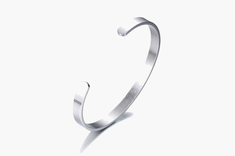 Stainless Steel Minimalist Cuff Bracelet in gold-tone view 3