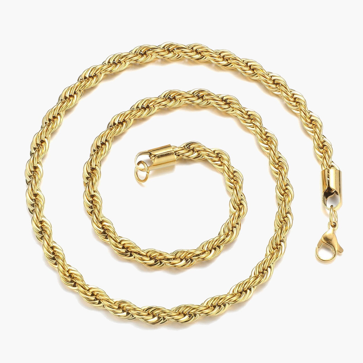 Stainless Steel Rope Chain gold-tone coiled view 6
