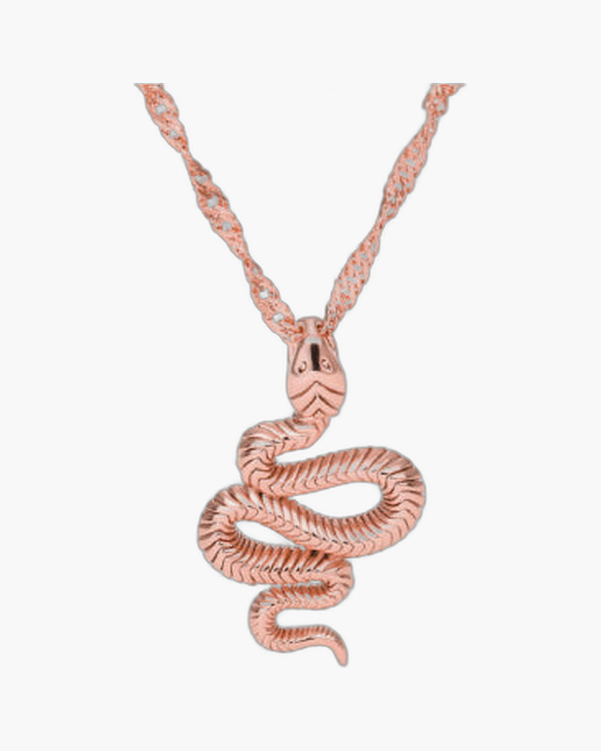 Stainless Steel Snake Pendant Necklace gold-tone finish view 4