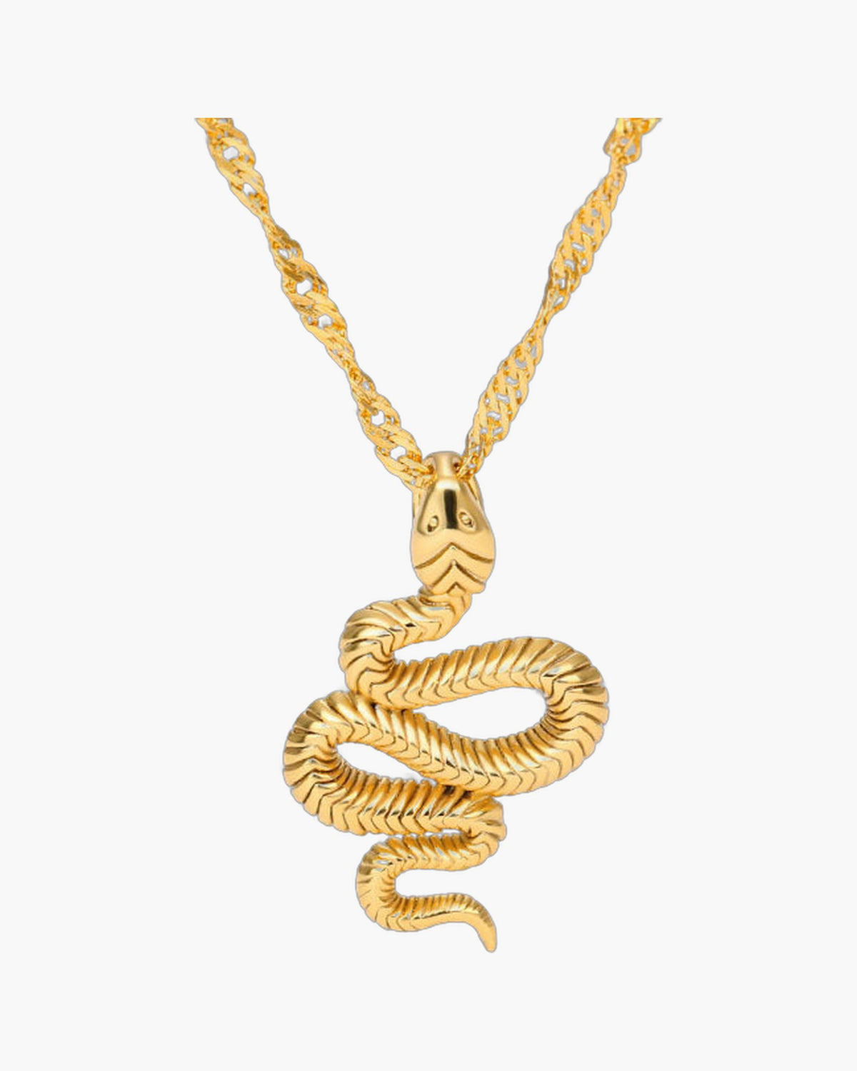 Stainless Steel Snake Pendant Necklace gold-tone finish