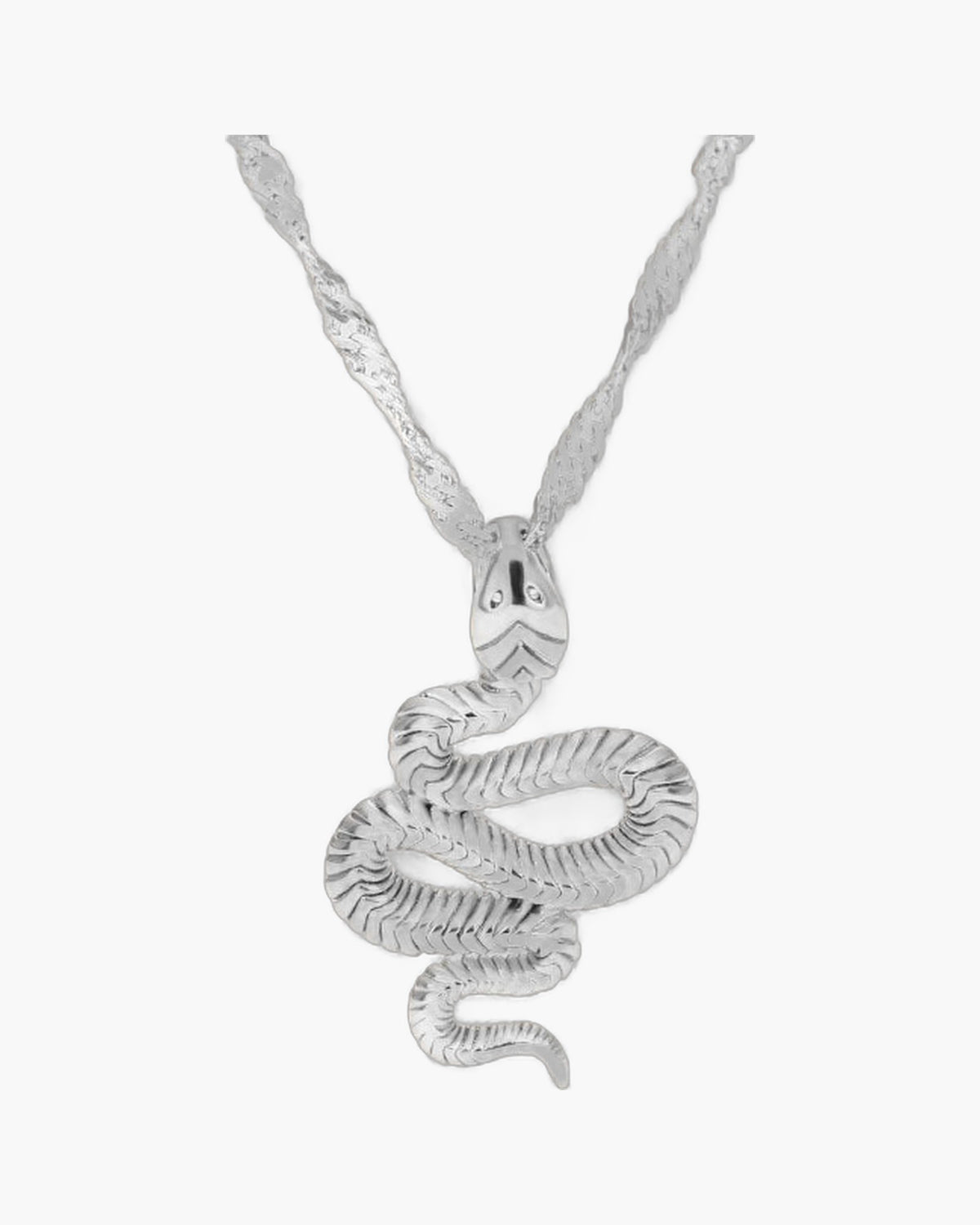 Stainless Steel Snake Pendant Necklace gold-tone finish view 2