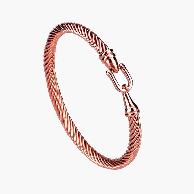 Stainless Steel Twisted Cable Bangle with hook clasp view 4