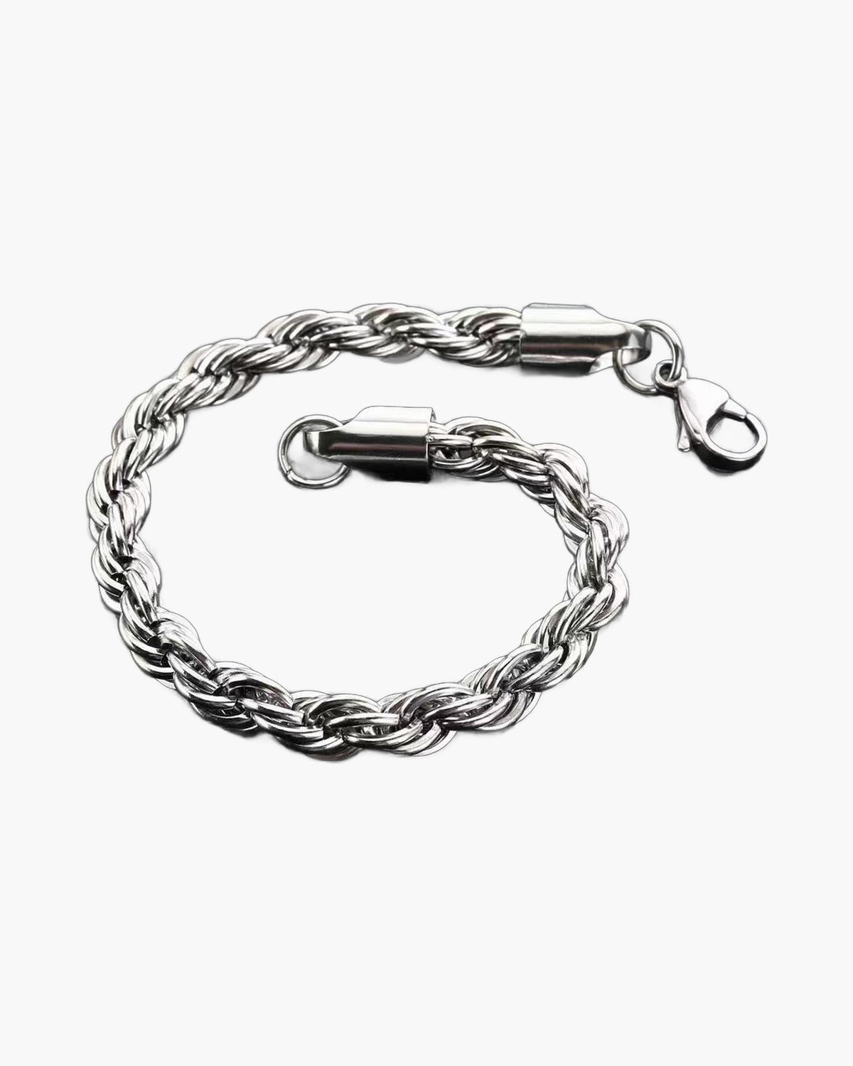 Stainless Steel Twisted Rope Bracelet, silver-tone, lobster clasp view 3