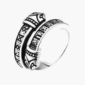 Stainless Steel Viking Rune Open Ring with etched symbols