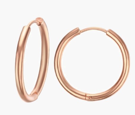 Thin Seamless Stainless Steel Hoop Earrings, silver finish view 3