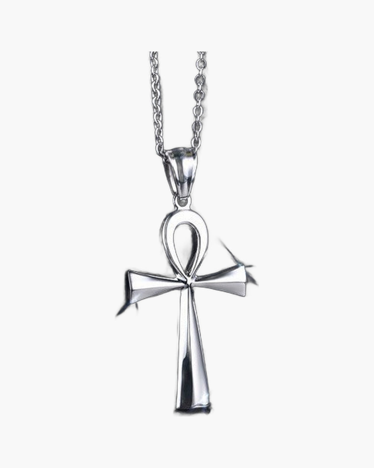 Titanium Steel Ankh Cross Pendant Necklace