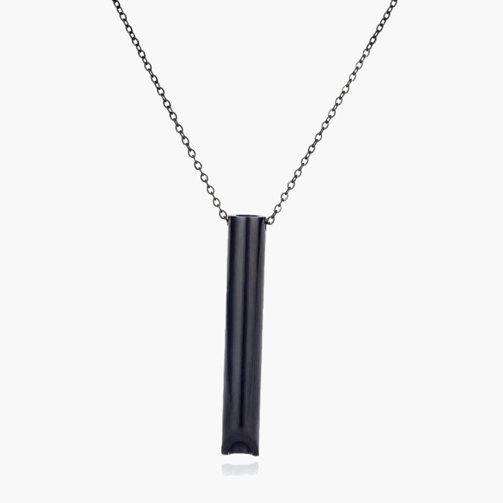 Titanium Steel Bar Pendant Necklace in silver finish view 4