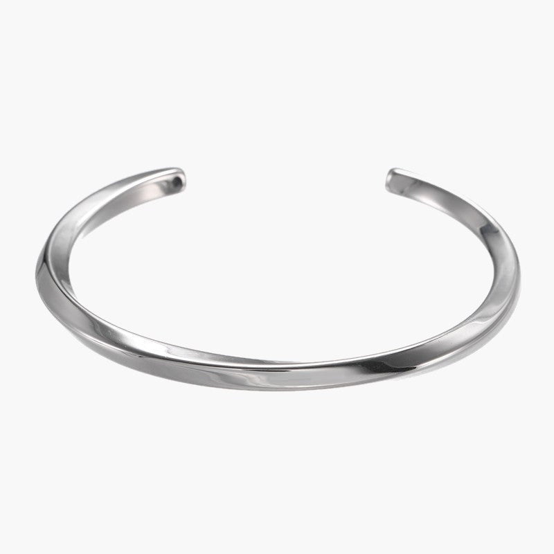 Titanium Steel C-Shaped Cuff Bracelet in gold, silver, and black finishes view 4