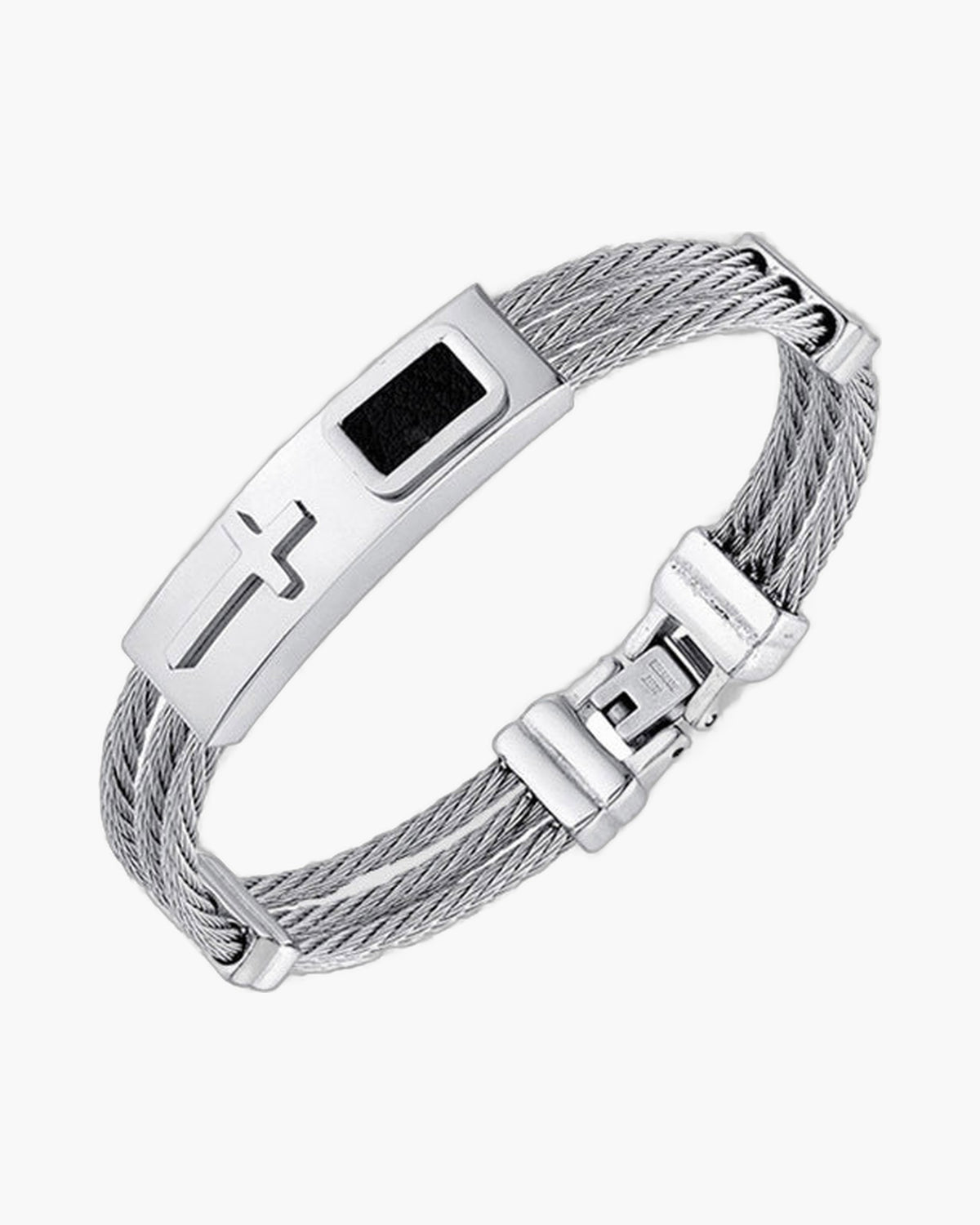 Titanium Steel Cable Cross Bracelet