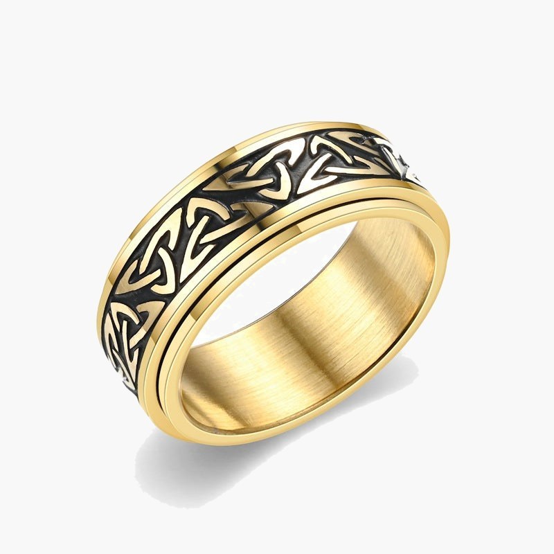 Titanium Steel Celtic Knot Spinner Ring in silver finish view 3