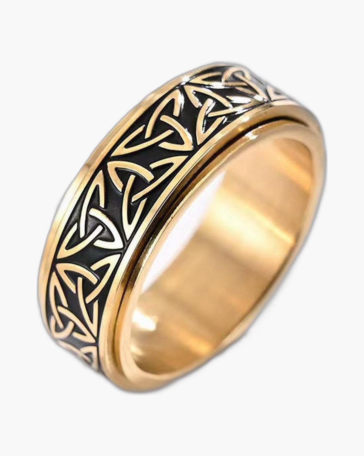 Titanium Steel Celtic Knot Spinner Ring in silver finish view 4