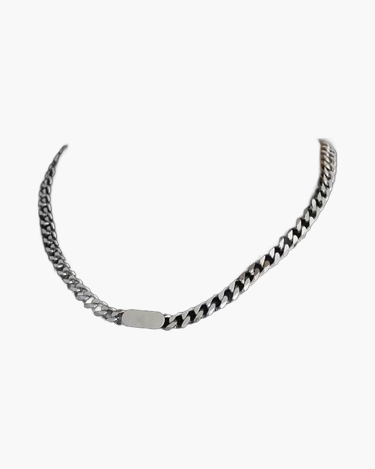 Titanium Steel Cuban Bar Link Necklace