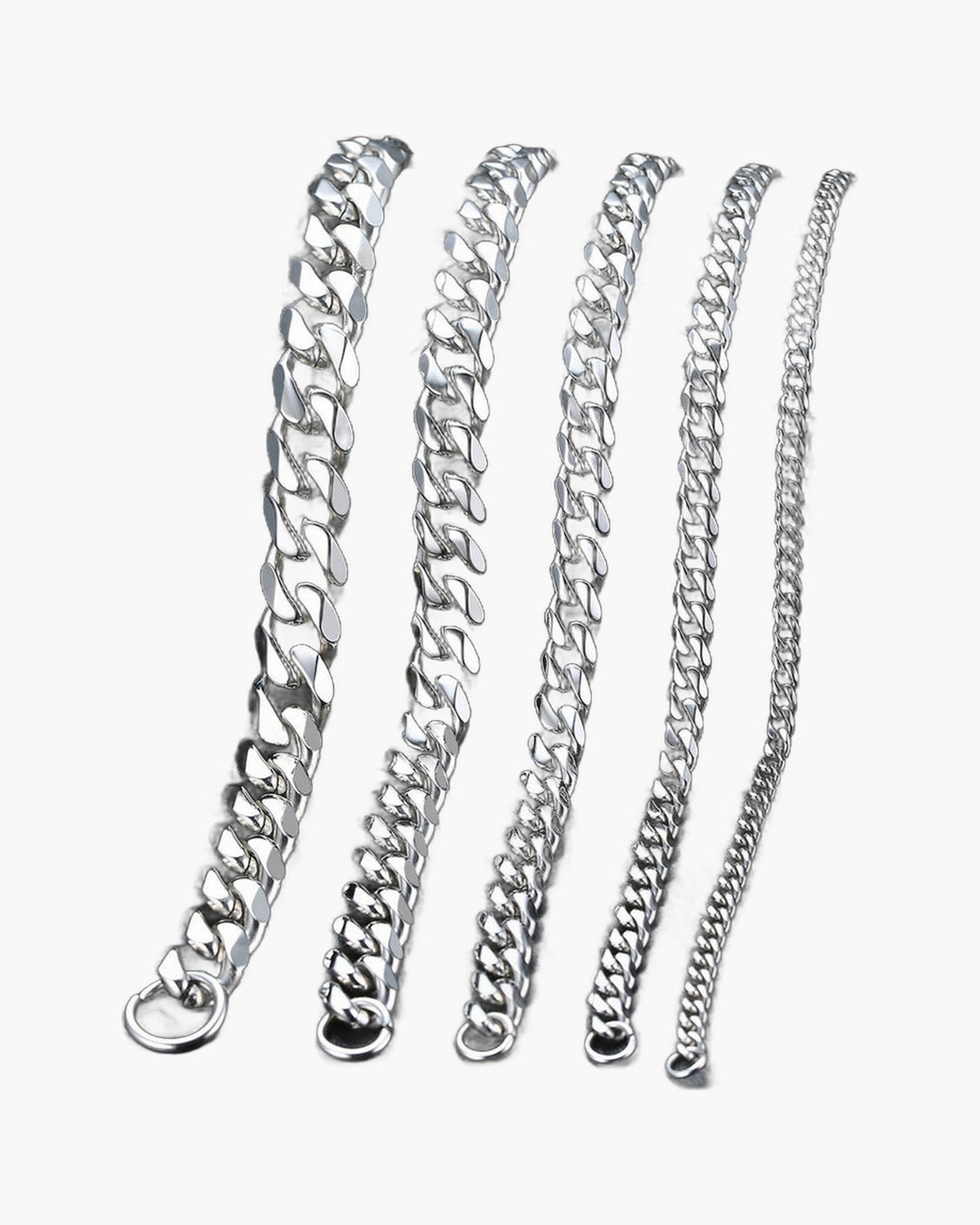Titanium Steel Cuban Link Bracelet in silver-tone and black finishes view 3