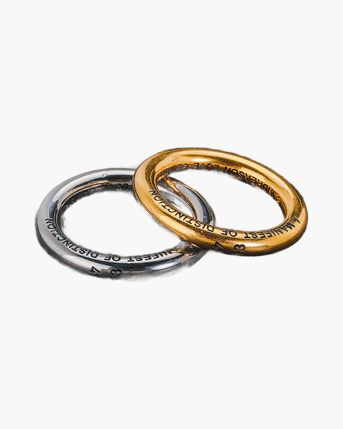 Titanium Steel Engraved Band Ring in gold-tone and silver-tone view 3