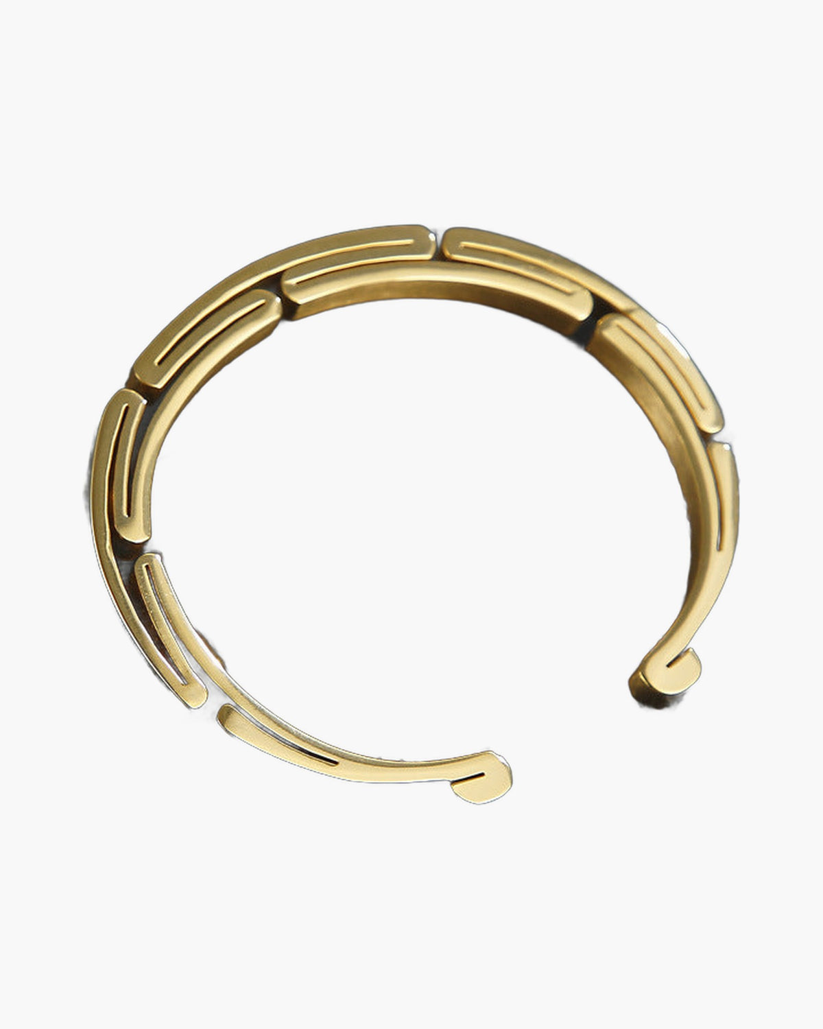 Titanium Steel Geometric Cuff Bracelet in silver view 4