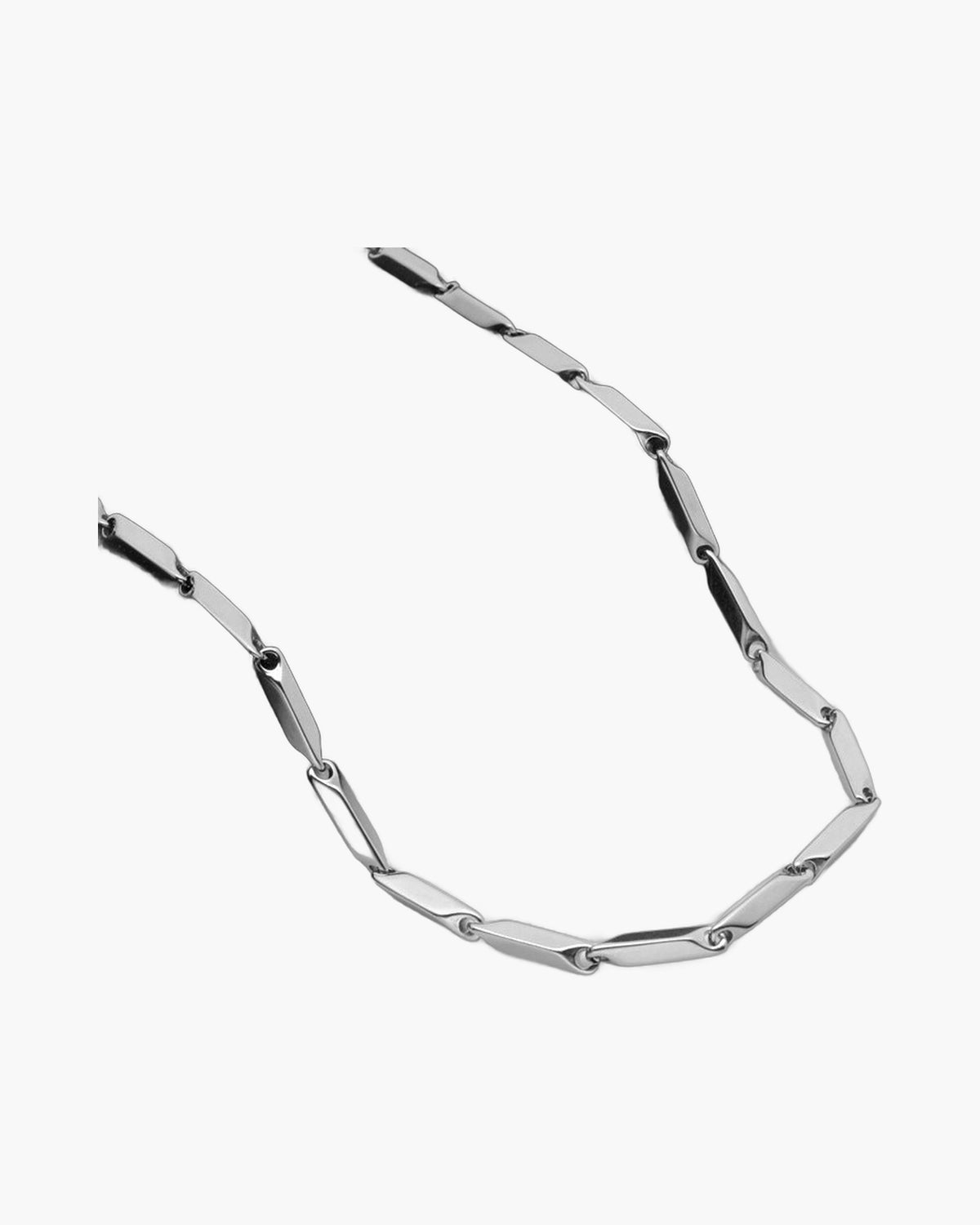 Titanium Steel Geometric Link Chain, steel color, minimalist