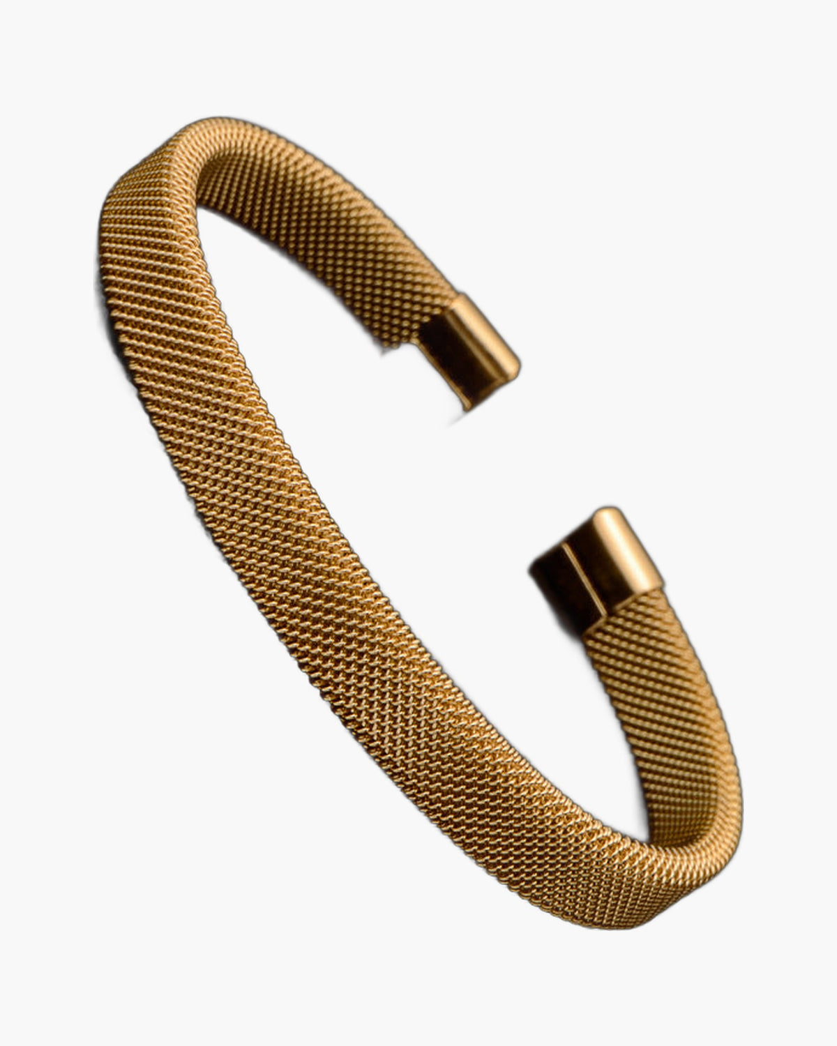 Titanium Steel Mesh Cuff Bracelet - Silver finish view 4