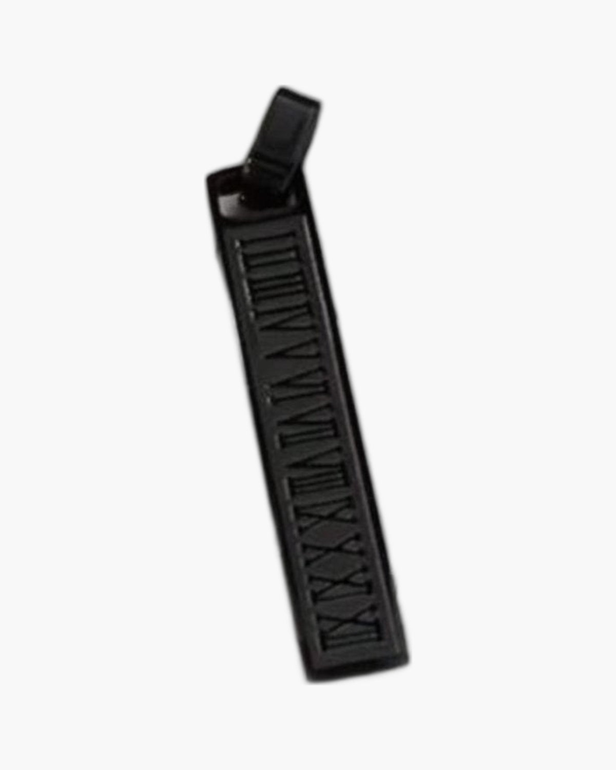 Titanium Steel Roman Numeral Bar Necklace in black and silver-tone view 4