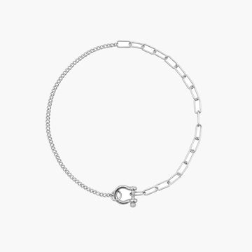 The Horseshoe Clasp Spliced Chain in Titanium Steel