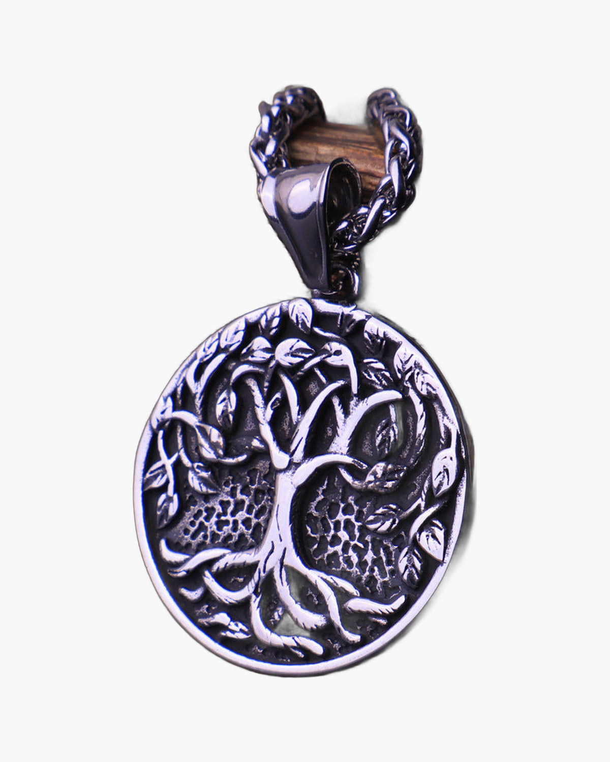 Titanium Steel Tree of Life Pendant Necklace, gold and silver options view 2