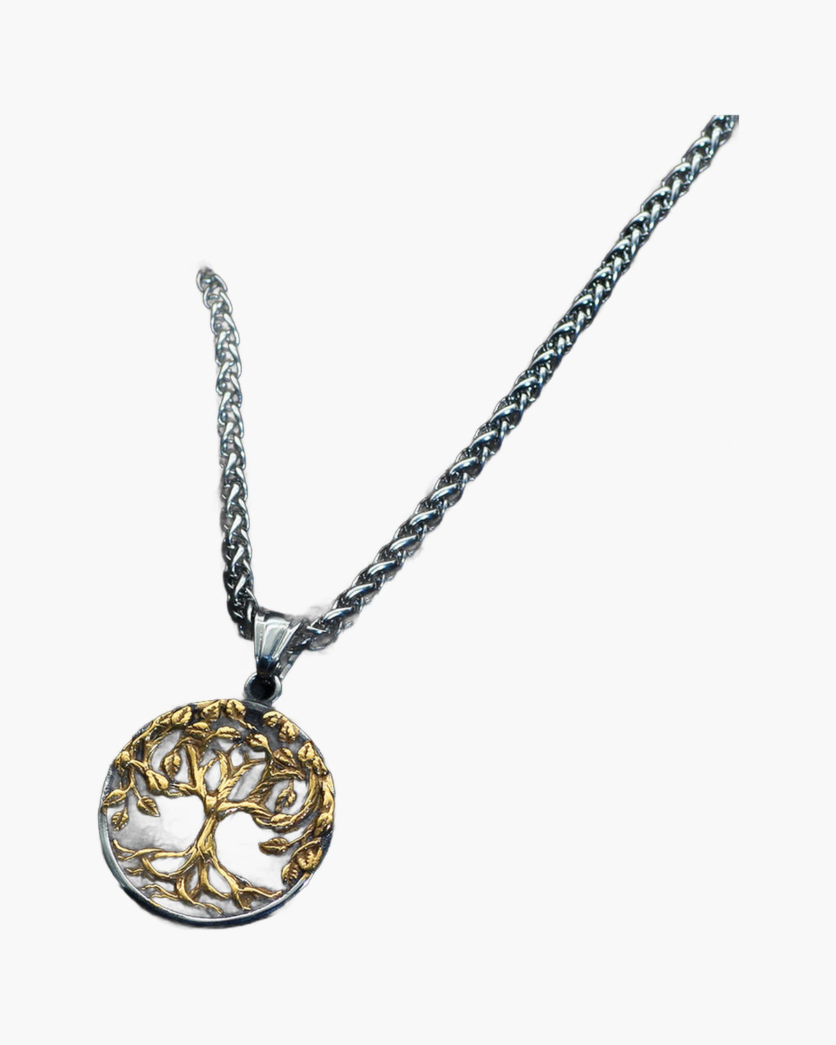 Titanium Steel Tree of Life Pendant Necklace with gold-tone finish view 3