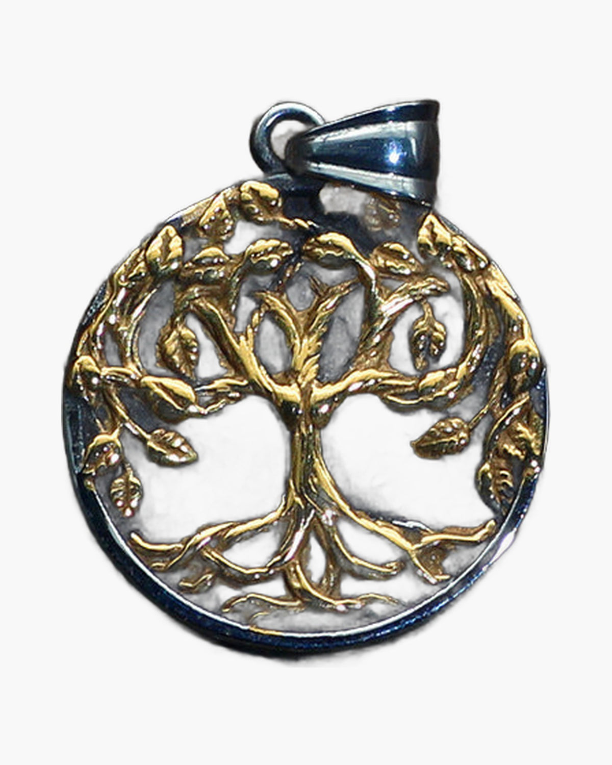 Titanium Steel Tree of Life Pendant Necklace with gold-tone finish view 4