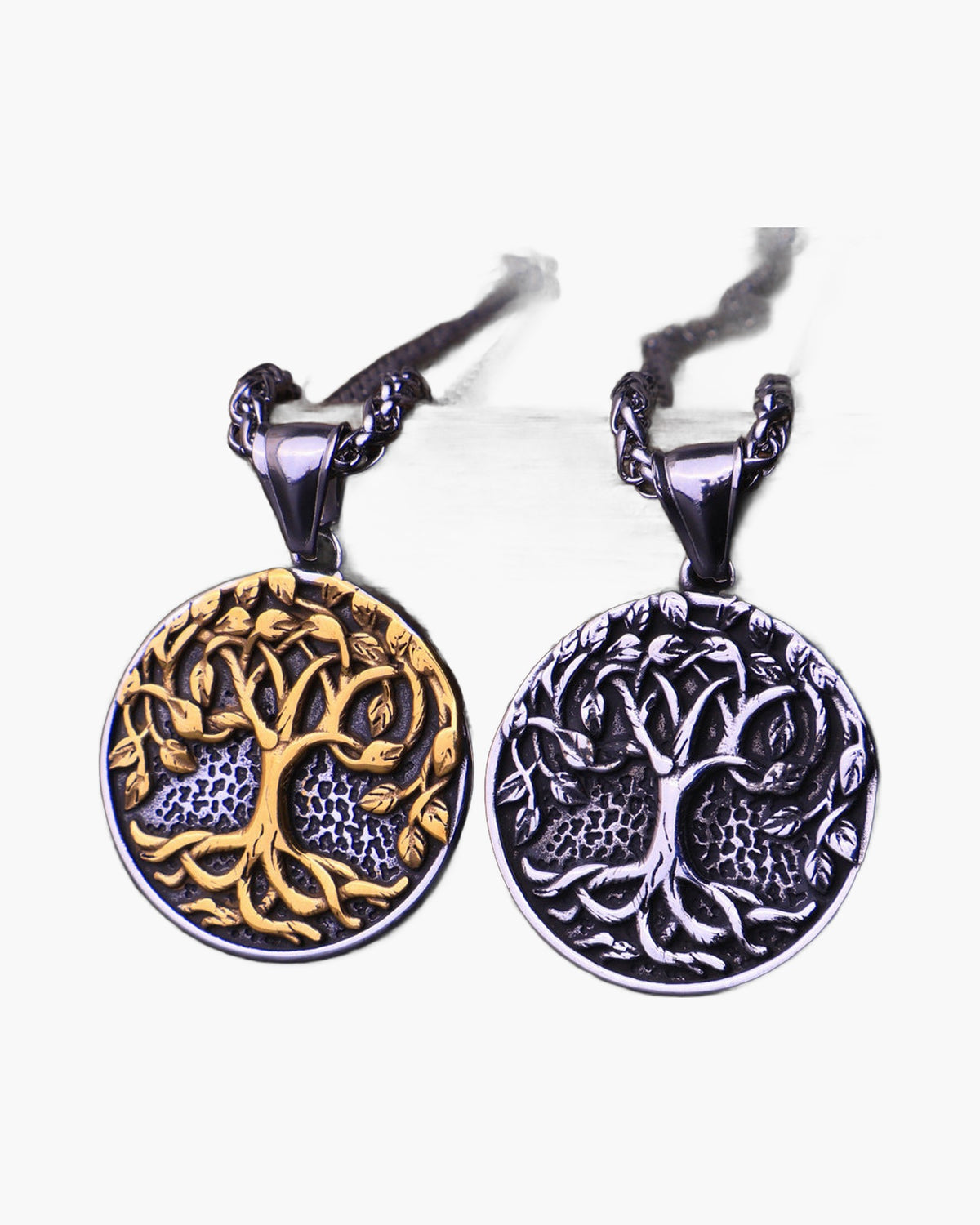 Titanium Steel Tree of Life Pendant Necklace, gold and silver options view 4