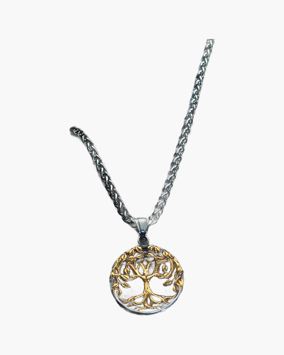 Two-Tone Tree of Life Pendant Necklace