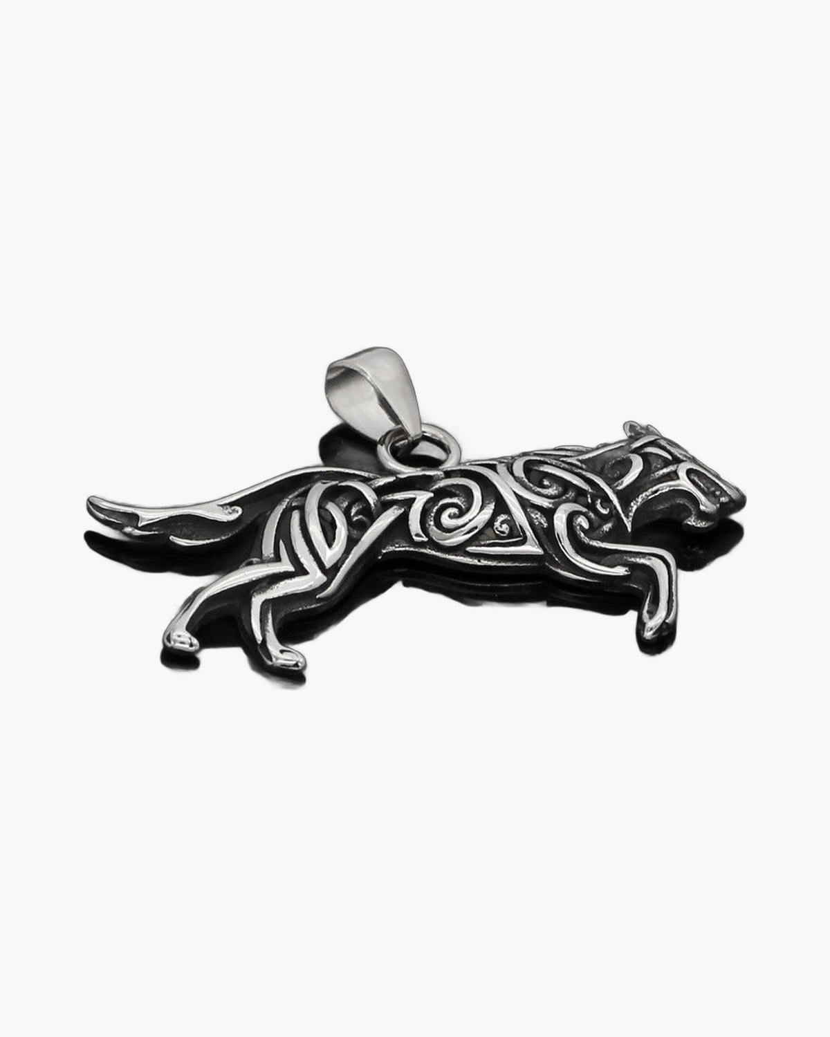 Titanium Steel Wolf Knotwork Pendant Necklace