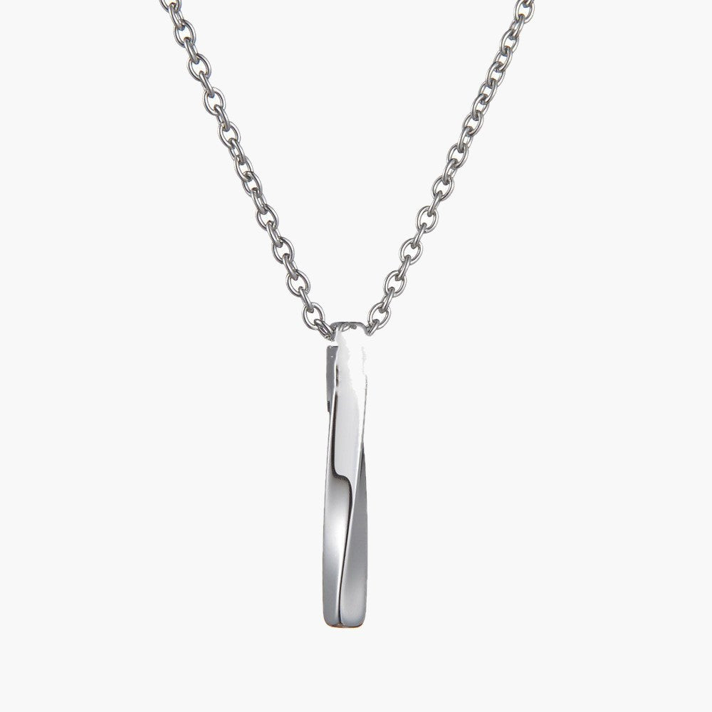 Twisted Bar Pendant Necklace, silver-tone view 4