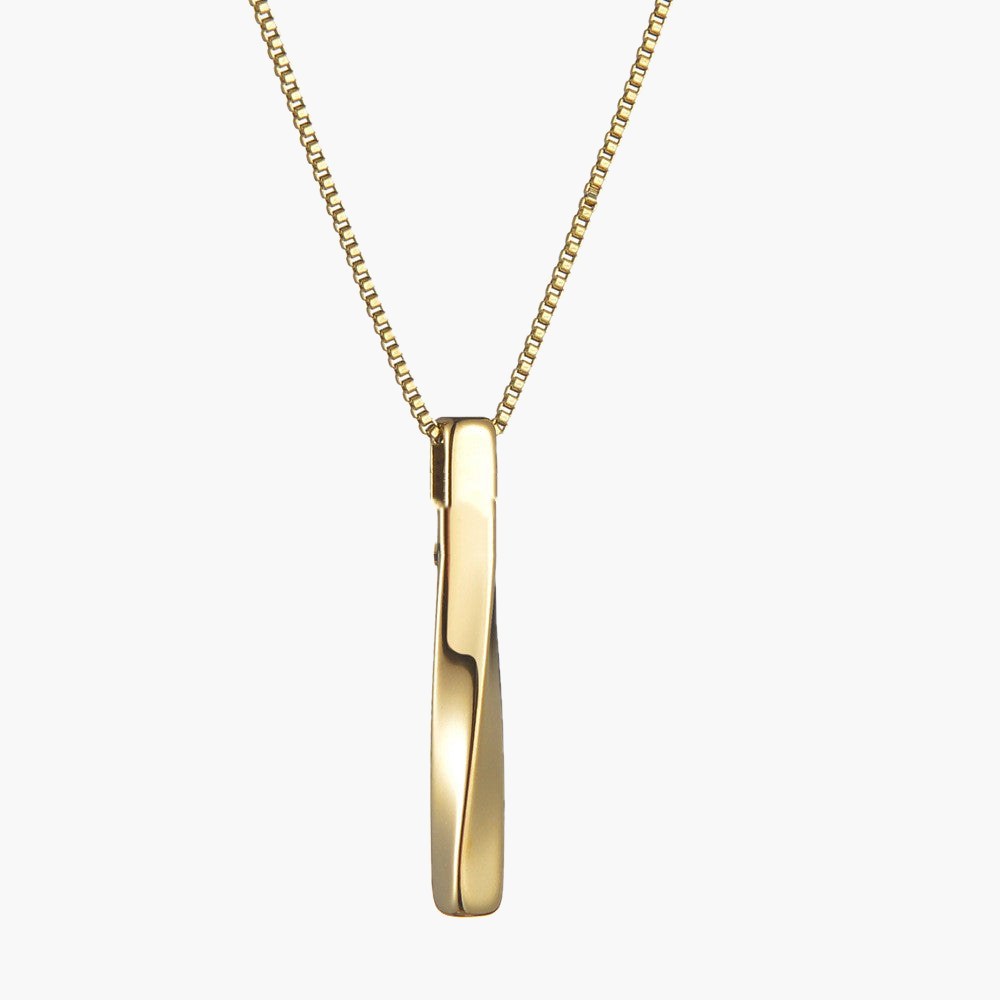 Twisted Bar Pendant Necklace, silver-tone view 3