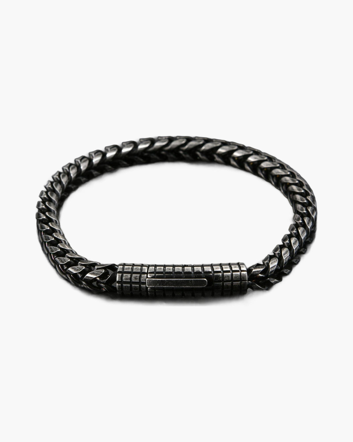 Vintage Finish Wheat Chain Bracelet on dark surface, closed clasp